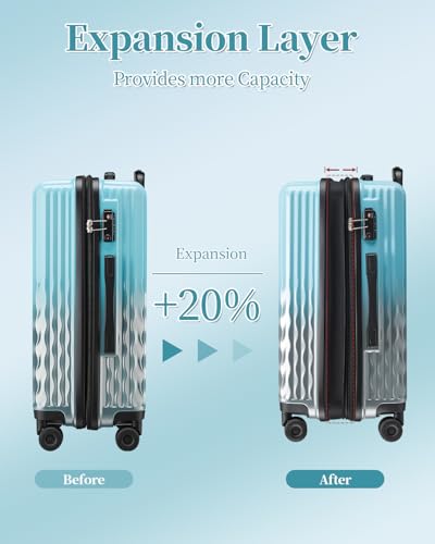 Image of Luggage Set, 20 Inch Carry on Luggage, 24 Inch Checked Luggage Lightweight Hardside Suitcase With Spinner Wheels, TSA Lock, 2-Piece Set