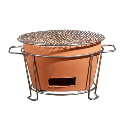 Poêle de chauffage domestique compact en terre cuite avec grille de gril