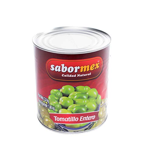 SABORMEX Tomatillo Verde Entero 2,8 kg Miltomate Mexicano en Lata Grande Tomate Verde para cocina tradicional mexicana Tomate Verde Entero en Conserva