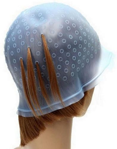 Gorro de silicona teñido para cabello, kit térmico de mechas, golpes de sol, hazlo tú mismo, conjunto de peluquería en malla