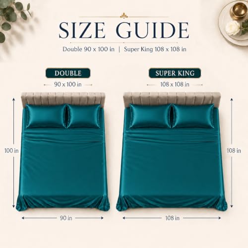 Image of Cloth Fusion Flat Satin Bedsheet Super King Size 108x108 inch