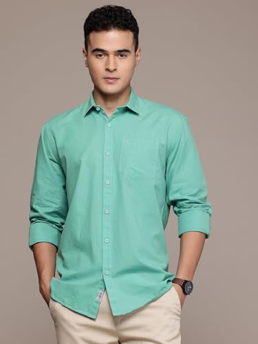 Image of Men's Cotton Linen Solid Shirt | Slim Fit Full Sleeve Casual Shirt | Lightweight | Breaethable | Stylish