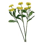 GILDE Lot de 3 fleurs artificielles Jaune Hauteur 56 cm