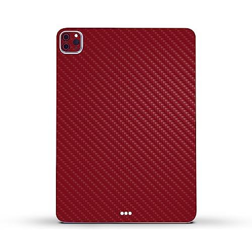 Image of MightySkins Carbon Fiber Skin Compatible with Apple iPad Pro 11 inch M2 4th Gen (2022) Full Wrap Kit - Solid Burgundy | Protective Durable Textured Carbon Fiber Finish | Easy to Apply | Made in The USA