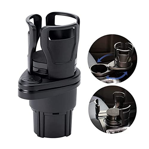 Image of Car Cup Holder Expander,Cup Extender,Rotating Car Cup,2 in 1 Dual Car Cup Holder,360 Rotating Adjustable Car Drink Holder, Tray, Bottle,Coffee,Cup Storage Rack for Car Vehicles,Car Accessories