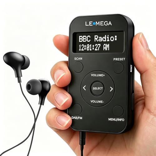 LEMEGA PR1L Radio Dab de Poche, Radio FM,Radio Dab+ Portable, écouteurs Inclus, Batterie...