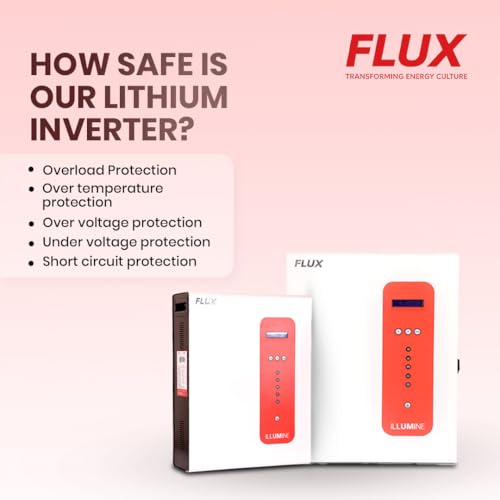 Image of Illumine Flux Li1500 1350VA Smart Inverter with 1280Wh Lithium-Ion Battery 10 Year Life Silent Reliable Power Backup for Home and Office