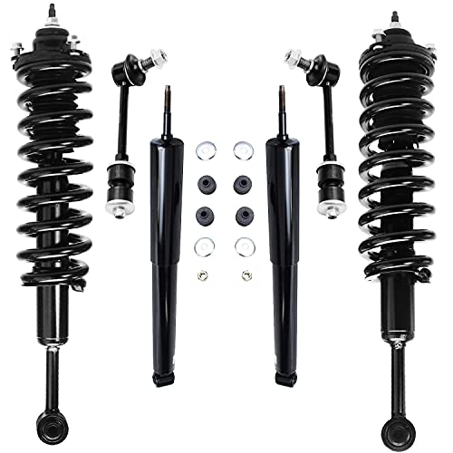 Image of Detroit Axle - 6pc Struts Shocks Kit for 2003-2018 Toyota 4Runner FJ Cruiser Complete 2 Front Struts with Coil Spring Rear 2 Shock Absorbers 2 Sway Bars Replacement