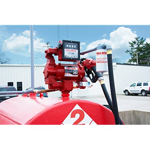 Fill-Rite FR311VB 115/230V 35 GPM Fuel Transfer Pump with Discharge Hose, Automatic Nozzle, & Mechanical Meter