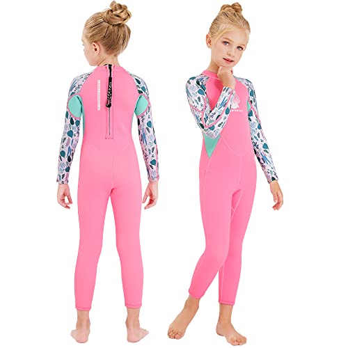 JiAmy Mädchen Badeanzug Langärmelig - UV Schutz Schwimmanzug 3-12 Jahre