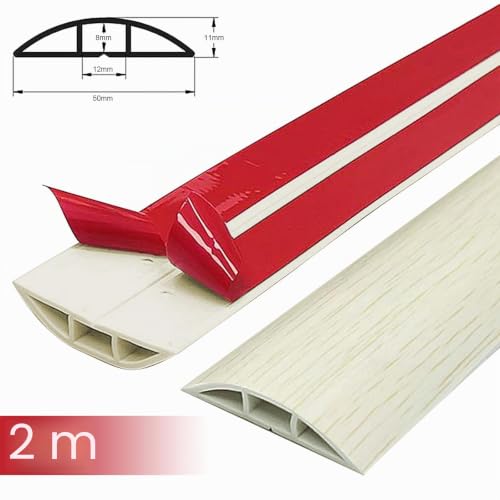 Protection de câbles au sol, Couverture de câbles PVC flexible et découpable, Autocollant pour revêtement de câbles au sol, Canal de câbles au sol, protège les câbles et empêche les risques de chute – vue 8
