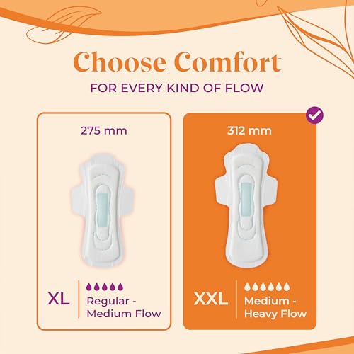 Image of Ammy Super Absorbent Ultra Thin Sanitary Pads - 30 Pcs XXL Size for Heavy Flow & 12 Pcs XL Size for Medium Flow | Cottony Soft, Rash-Free with 7Layer Protection & Advanced Gel Lock Feature | Pack of 3