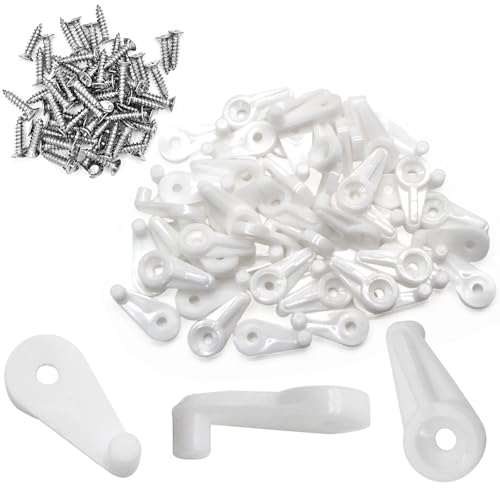 Image of 50pcs Mirror Hanging Clips, Glass Retainer Clips, Plastic Mirror Mounting Clips Hanging Hardware for Fixing Window Glass Cabinet Door (White)