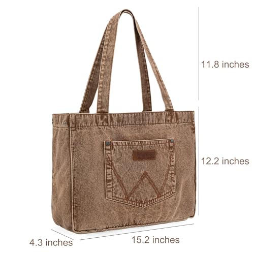 Image of Montana West Wrangler Denim Tote Bag for Women Purses for Work Travel Everyday