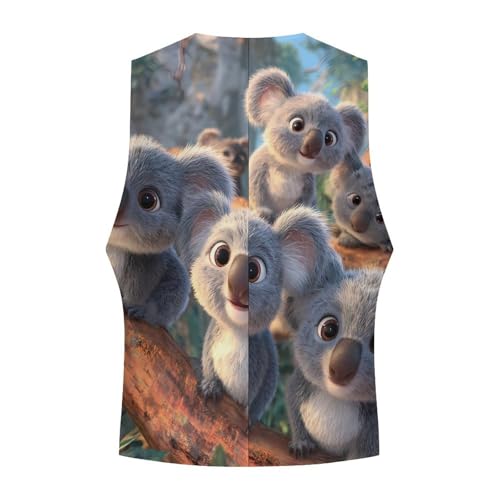Koala Men's Suit Vest Slim Fit Business Dress Party Pattern Waistcoat Vest Top4
