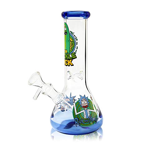 Horns Bee Cartoon Stickers Glass Decorative Bottle 8 Inches Tall
