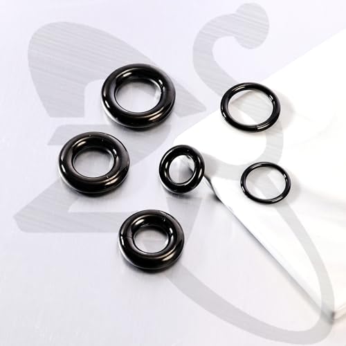 ZS Hinged Segment Clicker PA Ring Spring Action BCR Rings, 2G 4G 6G 8G 10G 12G Black Septum Nose Rings, Surgical Steel Pierced Body Jewelry for Men Women4