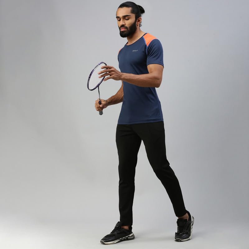 Image of sporto Men's Fast Dry Micro Fiber Solid Regular T-Shirt Half Sleeve|Charcoal