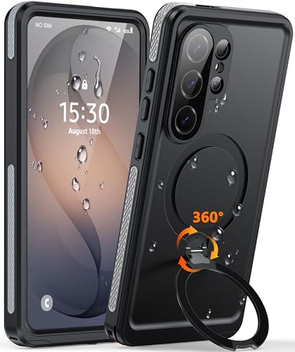 Oterkin 360 Spin Magnetic Stand for Samsung Galaxy S26 Ultra Waterproof Case [Full Body Protection] [IP68 Waterproof] [Fit for Magsafe] S26 Ultra Shockproof Case with [Built-in Screen&Lens Protector]