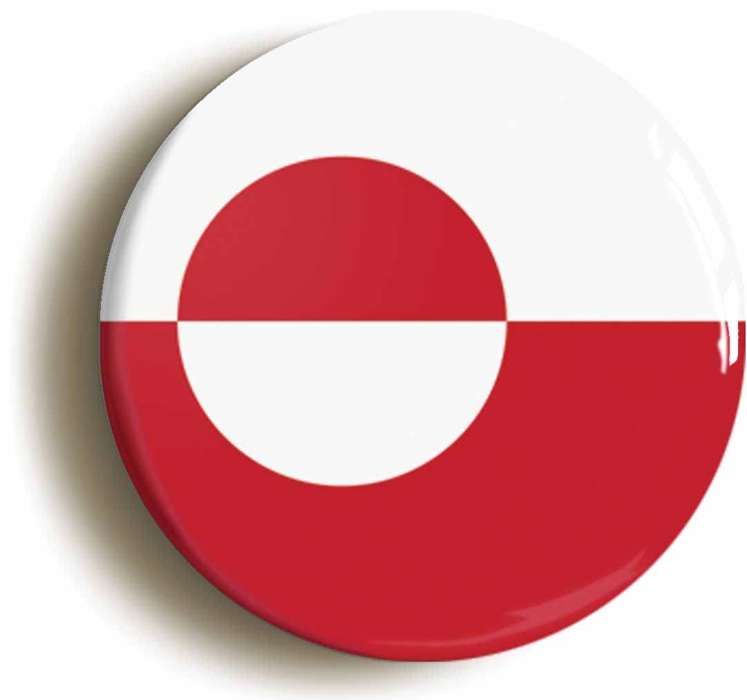 Greenland National Flag Fridge Magnet (Circular 2inch / 50mm Diameter)