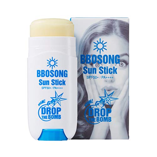DROP THE BOMB Bbosong Sun Stick SPF50+ PA++++ 15g - Oil Free UVA/UVB Protection Sebum Control Skin Smooth Moisturizing Sunblock Stick Balm without Sticky, Primer before Makeup