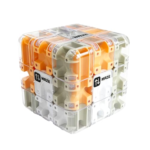 Large Labyrinth 3D Puzzles Maze Cube - Engaging Brain Teaser - 3D Maze Ball, Rubik Race Game (Yellow)