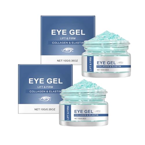2PC Crema de gel, Gel- Crema Contorno de Ojos Antiedad, Gel de Agua Hidratante y Contorno de Ojos, Instant Eye Cream, Reduce Arrugas, Bolsas y Ojeras, para Piel Radiante y Joven, Todo Tipo de Piel