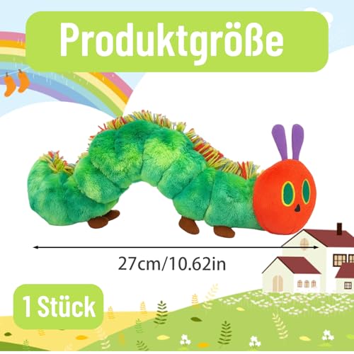 JcvPot Raupe Nimmersatt Kuscheltier, Kleine Raupe Nimmersatt Plüschtier, Weiches Stofftier Für Babys Und Kinder, 27-42 cm, Geburtstag Und Weihnachten