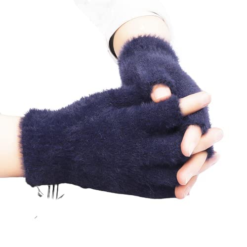 Women/Ladies/Girl's (Fingure Cut) Soft & Cozy Premium Winter Warm Hand Gloves Blue Color fit for 12 Years & Above - Pack of 1 Pair-image-29