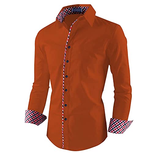 Image of Zombom Combo of Men's Solid Regular Fit Cotton Blend Full Sleeve Casual Shirts (Pack of 2)