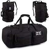Tactical Gym Bag for Men，50L Large 3 in 1 Sports Duffle Bag with Shoes Compartment for Travel,Water Resistant Travel Backpack Weekender Overnight Bag with Wet Pocket for Women