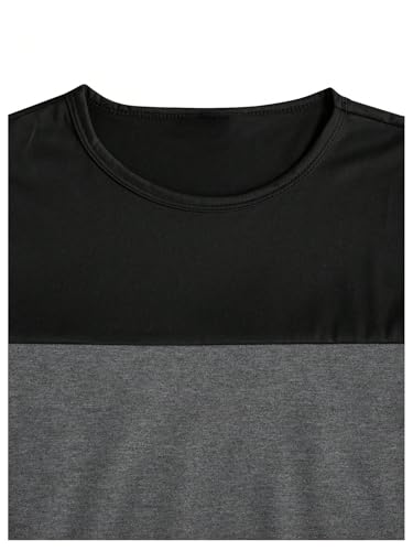 GORGLITTER Men's 2 Piece Color Block Tracksuit Short Sleeve Tee Top Flap Pocket Cargo Shorts Sets3