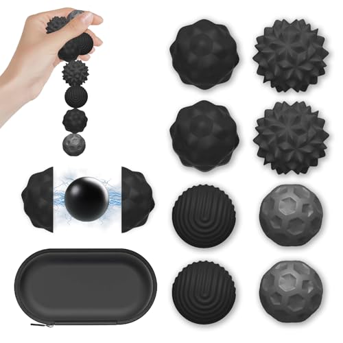 Zyluniy 8 bolas magnéticas anti-stress para adultos, bolas de sensor magnético, como brinquedos sensoriais, bolas de stress com capa de silicone (adequado para adultos ou pessoas a partir de 14 anos)