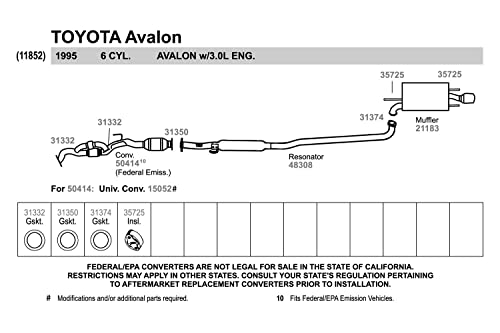 Image of Walker Quiet-Flow SS 21183 Direct Fit Exhaust Muffler 3.825 inch Outlet (OD) for Toyota Avalon