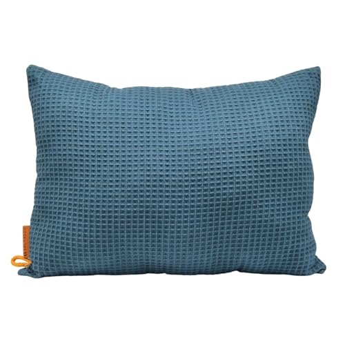 Saunakissen 45×35 cm 100% Baumwolle Öko-Tex handgemacht in Estland Saunason (Blau)