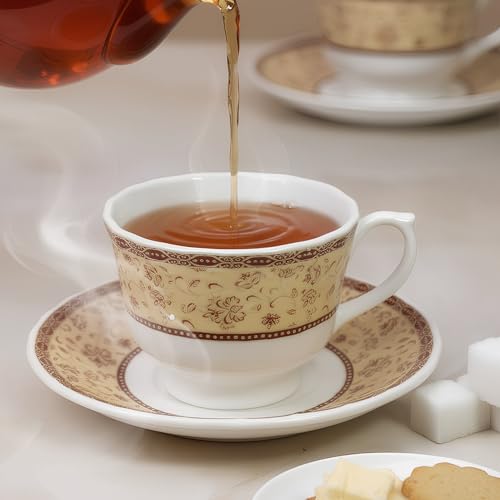 Image of U.P.C. Toughened Glass Cup with Saucer Set of 12 Pcs (S-Cup White20)