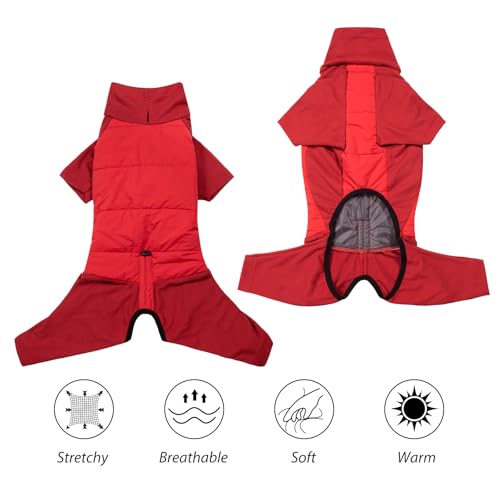 HEYWEAN Hundemantel Fleece mit Beinen Hundepullover Kleine Mittelgroße Grosse Hunde Wintermantel Hundejacke Winter Hundebekleidung Warm Fleecemantel Hund Jacke Hundeoverall Hundepyjama Fleecejacke