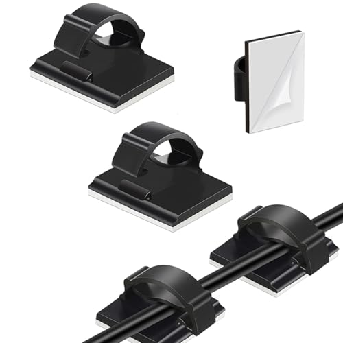 5 Piezas Clips Ajustables para Gestión de Cables, Organizadores Adhesivos para Cables, Soporte para Cable para TV PC Ethernet Bajo Escritorio Pared Oficina en Casa miniatura 1