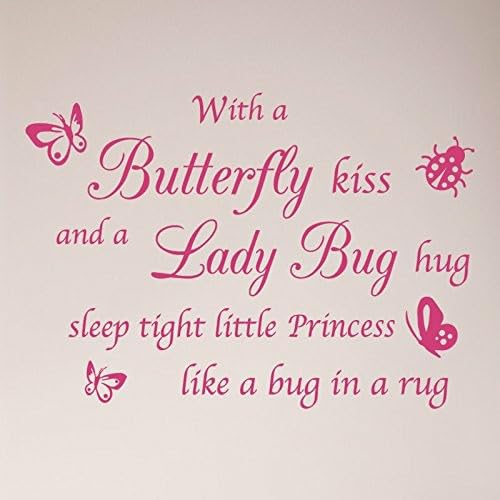 GADGETS WRAP with a Butterfly Kiss and A Lady Bug Hug Sleep Tight Little Princess Like a Bug in a Rug Nursery Wall Decal