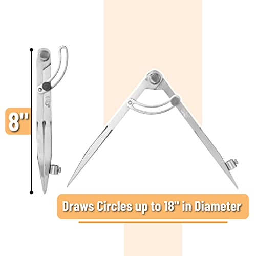 Mr. Pen- Professional Compass for Woodworking, 8 Inch Compass with Wing