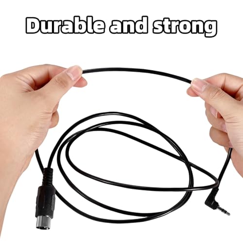 2pcs Type A 3,5 mm/0,14 po TRS pour les hommes 5-Pin DIN MIDI Adaptateur de câble, 1,5m/59po TRS à plusieurs directions 5 Épingle MIDI Câble Jack pour les synthés de clavier & DAW (Noir)