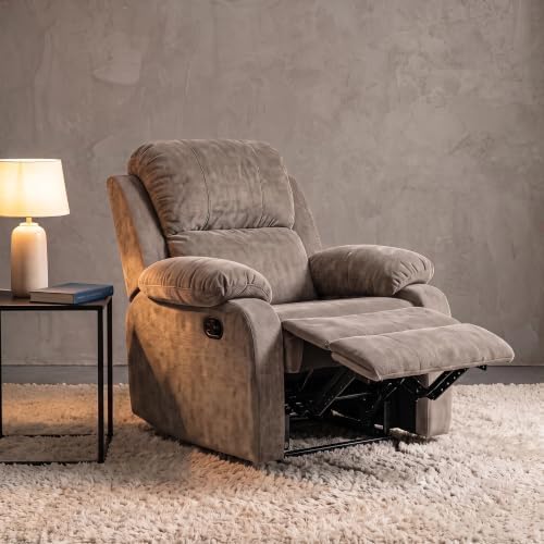 Image of Manual Single Lazy Recliner Chair with Adjustable Backrest, Khaki