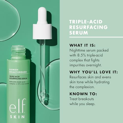 e.l.f. SKIN Blemish Breakthrough Triple-Acid Resurfacing Serum Mini, Hydrating Night Serum For Fighting Blemishes, Helps Improve Skin Tone & Texture - image 3