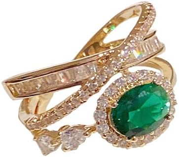 Gold Plated Rings for Women, Unique Design Band with Cubic Zirconia and Pearl, Dainty Stackable Thumb Rings Statement Adjustbale Engagement Bands for Women