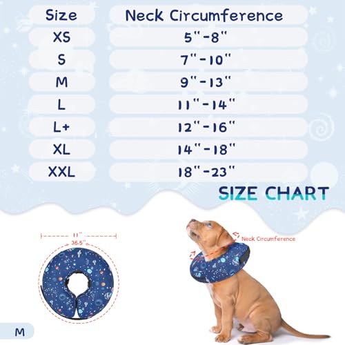 Image of Supet Inflatable Dog Cone Collar for Large Medium Small Dogs, Soft Cone Collar for Dogs Cats, ECollar Doggie Neck Donut Dog Cone Alternative After Surgery