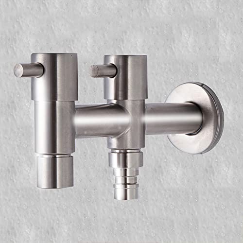 Robinet d'évier vadrouille mural en acier inoxydable avec double vanne