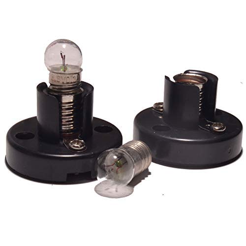 UTRONIX LIMITED2 X 10mm MES (E10) Black Bulb Holder Batten + 2.5 Volt bulbs