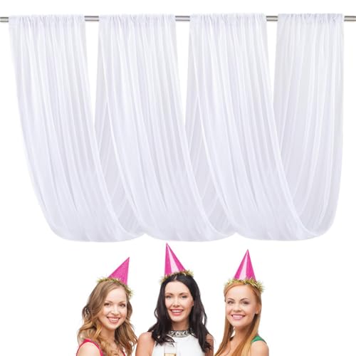 Tessuto per di nozze, tende trasparenti per soffitto, romantico, decorazione da soffitto per cerimonia di matrimonio, tende trasparenti per sfondo, 75 x 600 cm