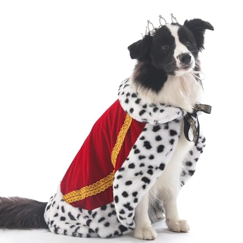 Lovelyshop Pet Serial Lux Cape en Fourrure pour Chien et Chat pour Costume d'halloween, déguisement Roi, Reine, Prince et Princesse, Taille L
