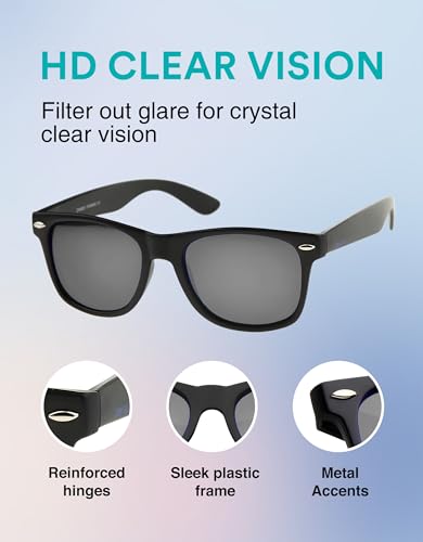 Image of zeroUV - Classic Colored Mirror Lens Square Horn Rimmed Sunglasses for Men Women